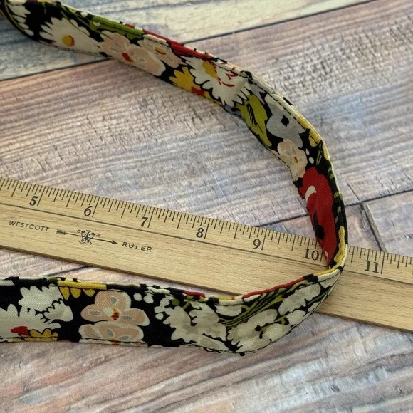 Vera Bradley Black Floral Quilted Shoulder Bag with Red, Yellow & Green Accents - Picture 7 of 8